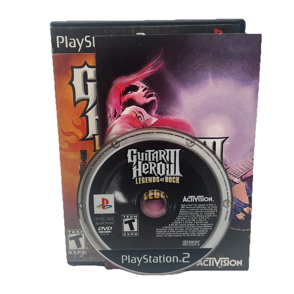 Guitar Hero 3 III: Legends of Rock (PlayStation 2, 2007) Tested - Working - CIB